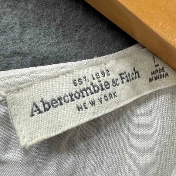 Abercrombie & Fitch Dress Womens Large Cream White Lace Floral Chiffon Midi - Picture 3 of 10